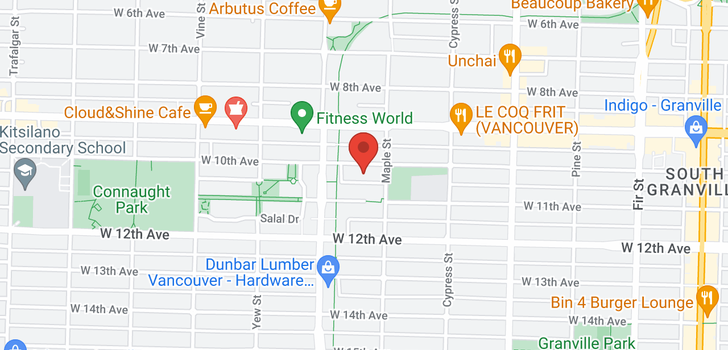 map of 405 2036 W 10TH AVENUE